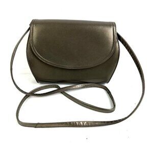 Frenchy of California Shoulder Handbag Gray Brown Leather Purse